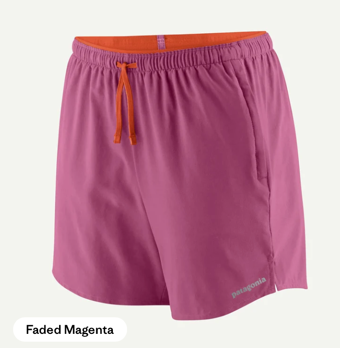 Patagonia Women’s Polyester Comfort Pink Short  with elastic waistband, quick‑dry fabric, and lightweight design for versatile performance.
