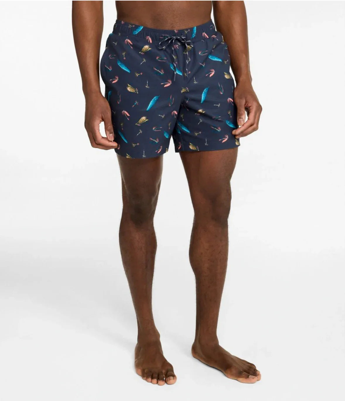 LL Bean Men's Vacationland Stretch Swim Trunks, Print, 6"