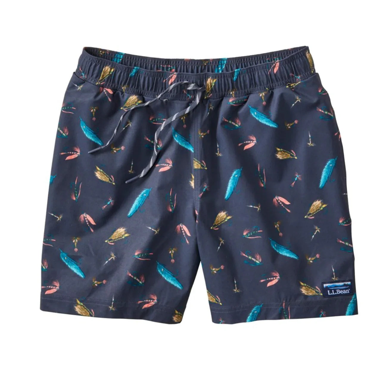 LL Bean Men's Vacationland Stretch Swim Trunks, Print, 6"