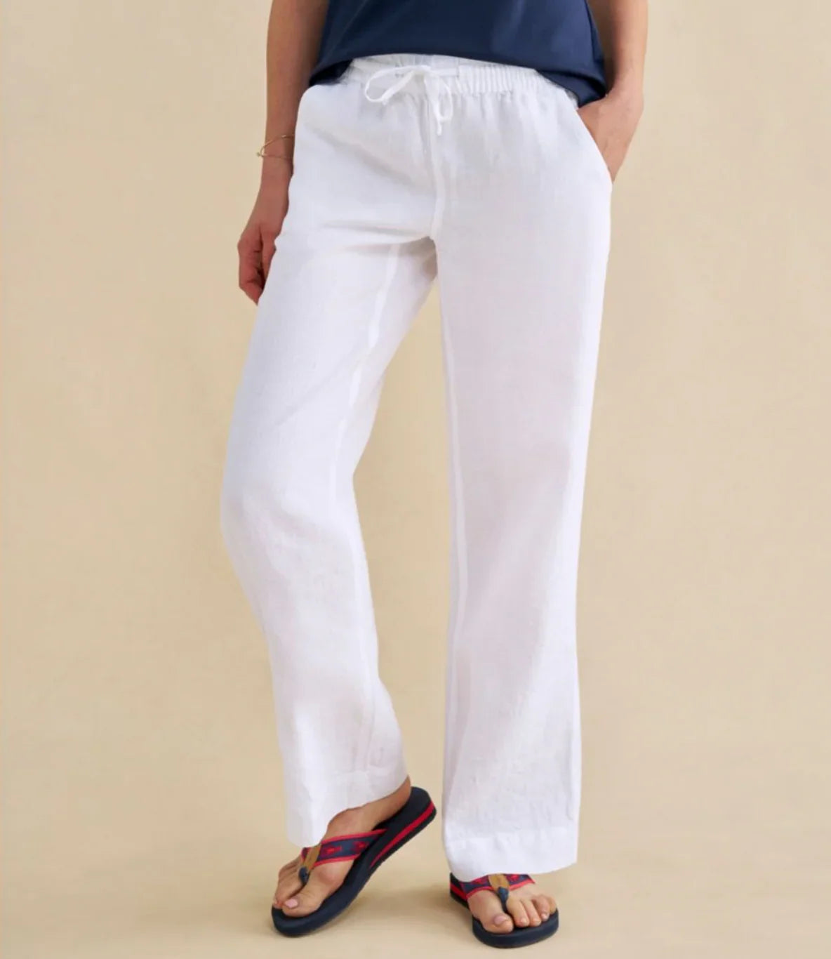 LL Bean Women's Premium Washable Linen Pull-On Pants
