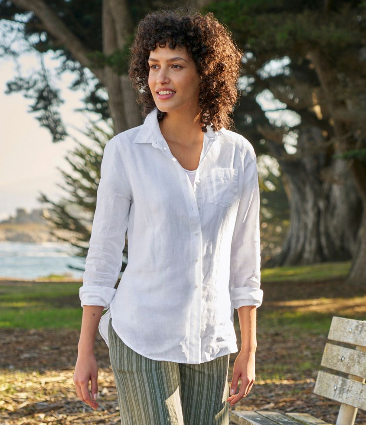LL Bean Women's Premium Washable Linen Shirt, Tunic