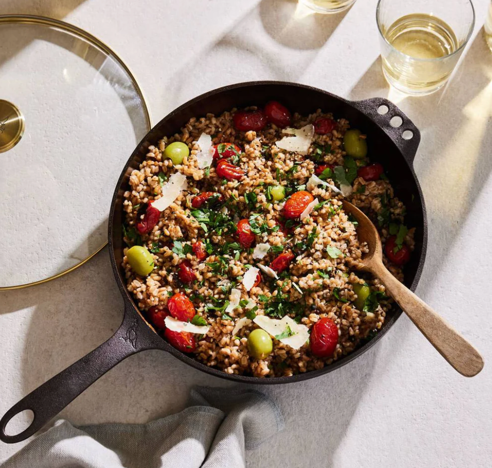 Smithey Ironware Deep Skillet + Glass Lid No. 11