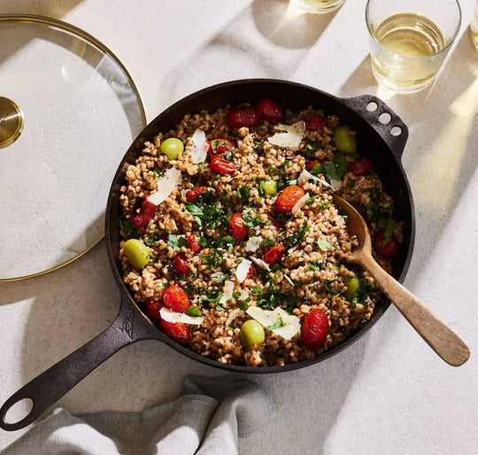 Smithey Ironware Deep Skillet + Glass Lid No. 11