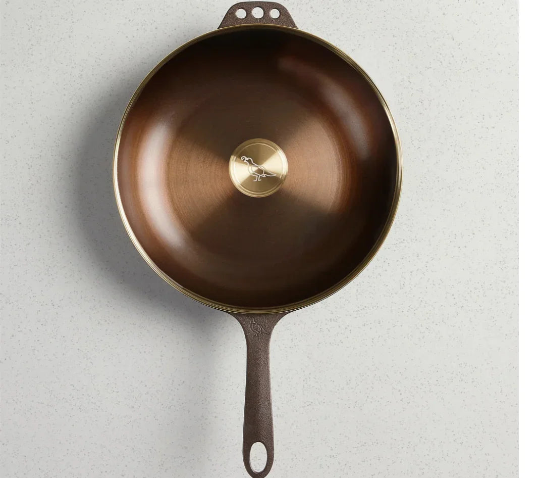 Smithey Ironware Deep Skillet + Glass Lid No. 11