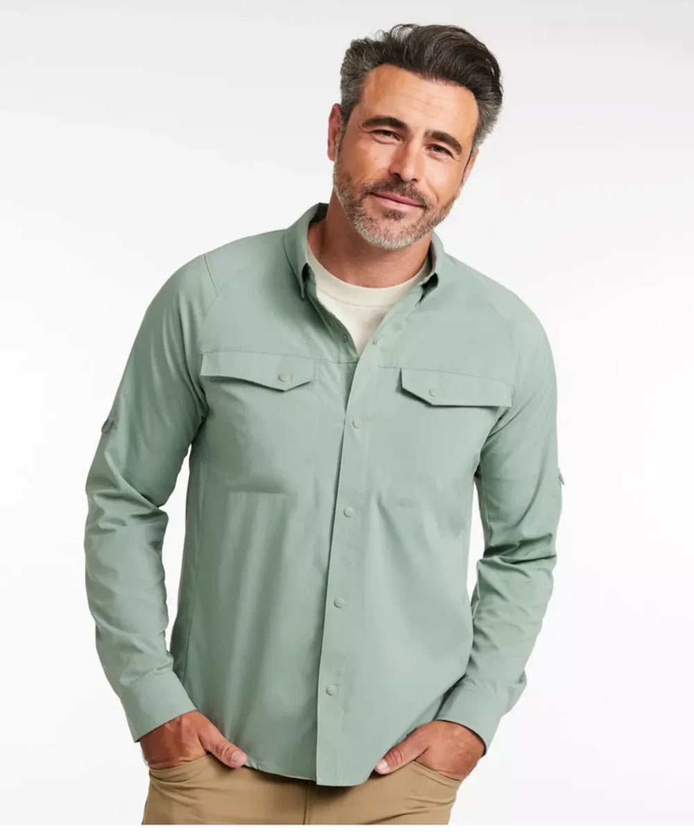 LL Bean Men's Tropicwear CoolPro Fishing Shirt, Long-Sleeve