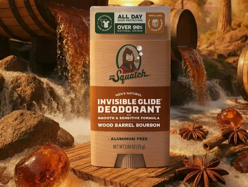 Dr Squatch Invisible Glide Deodorant Wood Barrel Bourbon