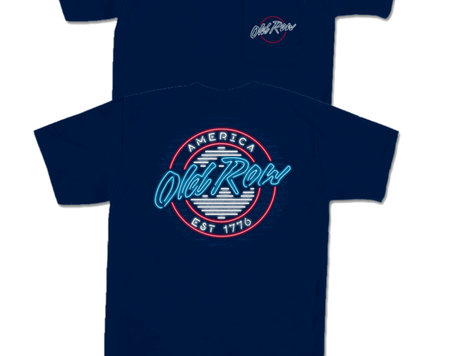 Old Row USA Neon Circle Logo SS Pocket Tee