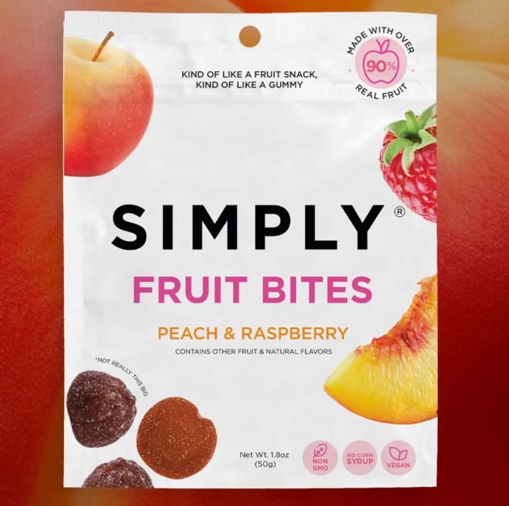 Simply Fruit Bites -Peach and Raspberry