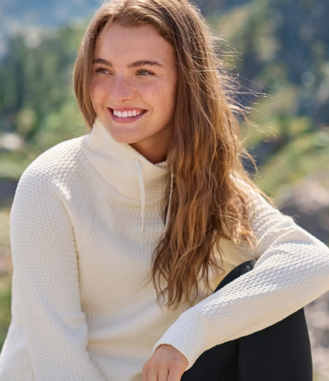 LL Bean Women's Ridgeknit Crossneck Pullover