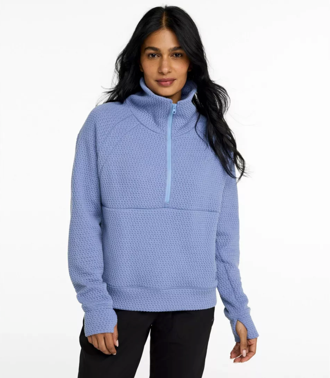 LL Bean Women's Ridgeknit Half-Zip Pullover, Oversized