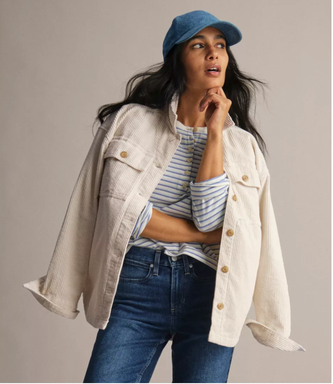LL Bean Women's Comfort Corduroy Big Shirt