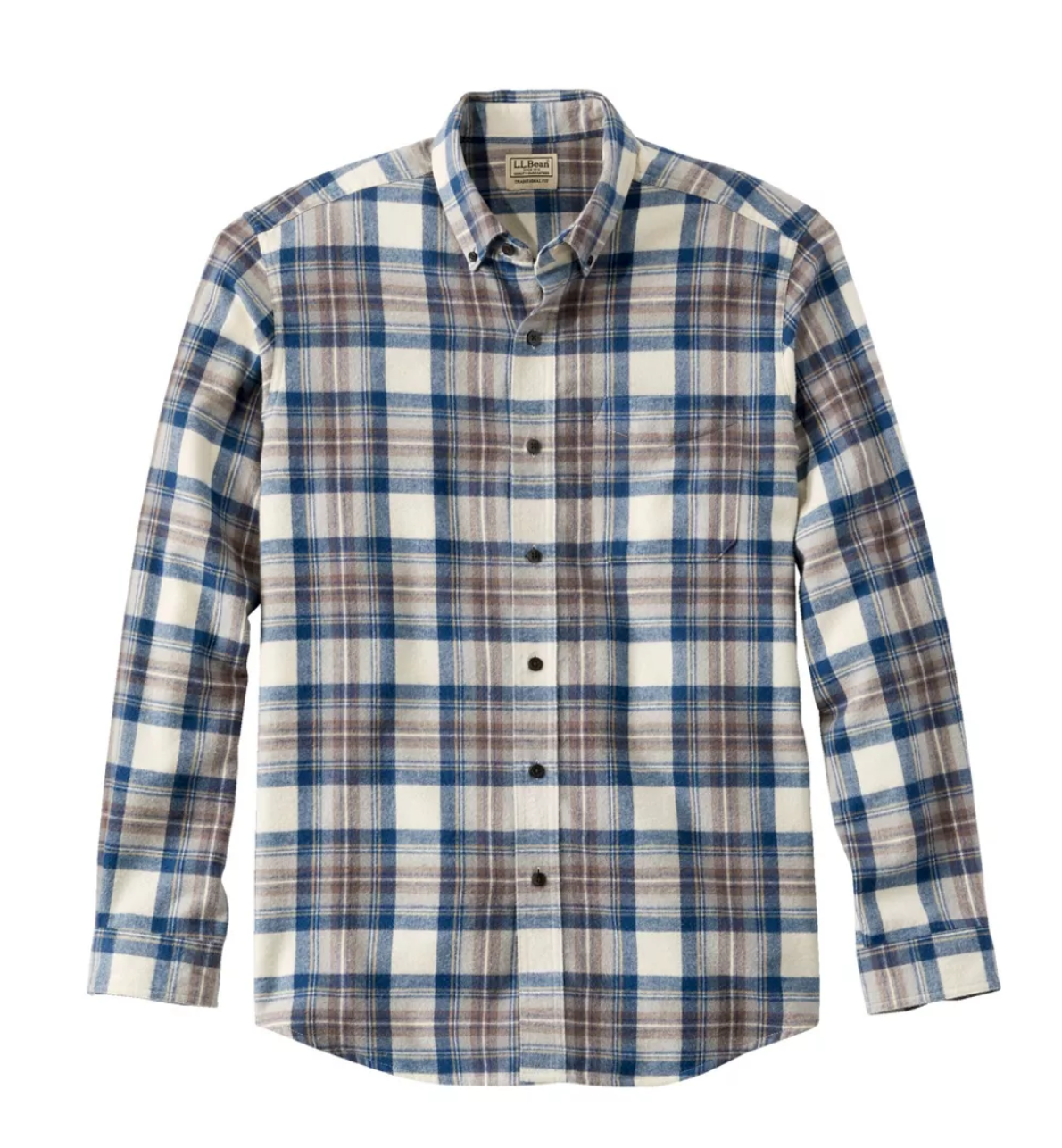 LL Bean Men's Scotch Plaid Flannel Shirt, Traditional Fit
