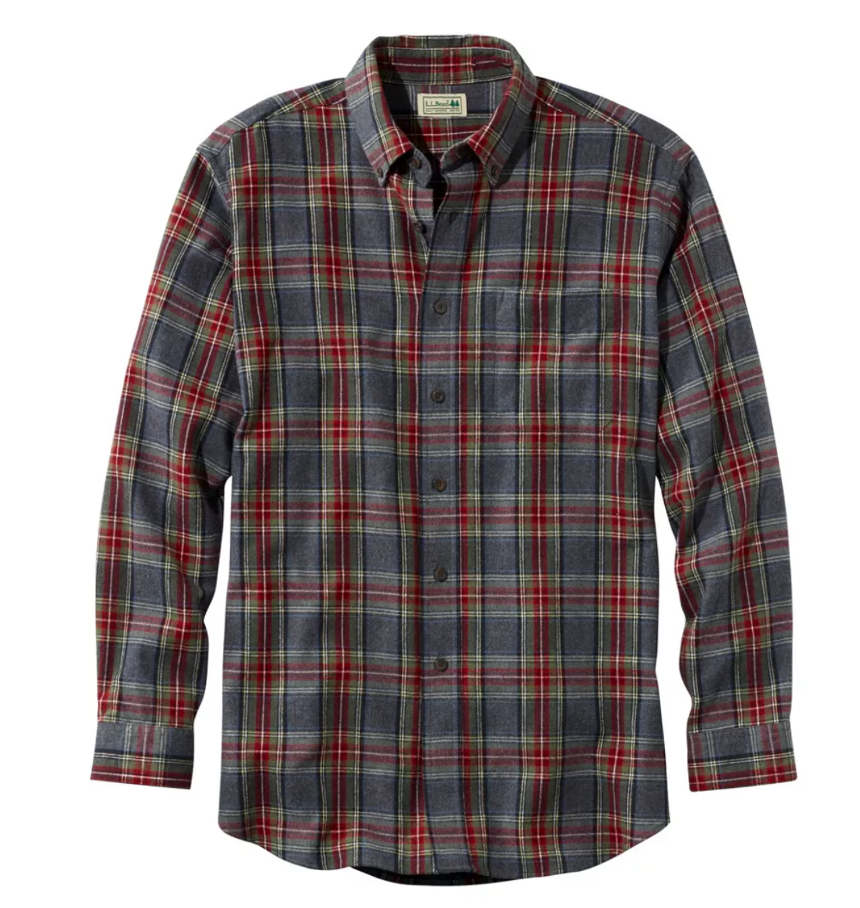 LL Bean Men's Scotch Plaid Flannel Shirt, Traditional Fit