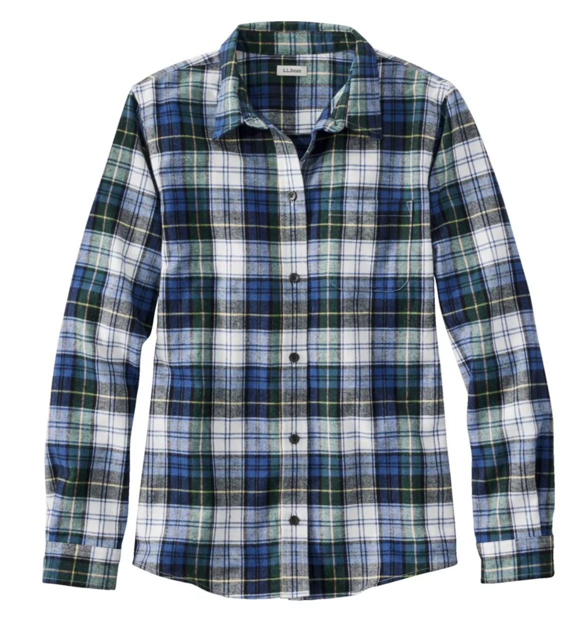 LL Bean Women's Scotch Plaid Flannel Shirt, Relaxed