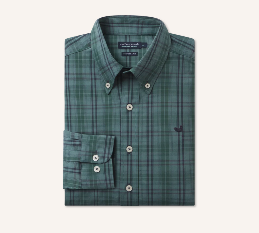 Southern Marsh Highlands Lattice Performance Dress Shirt