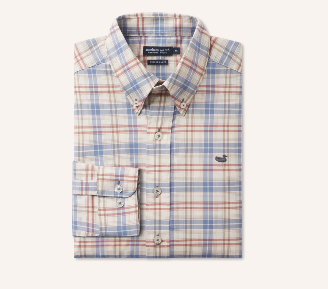Southern Marsh Highlands Lattice Performance Dress Shirt