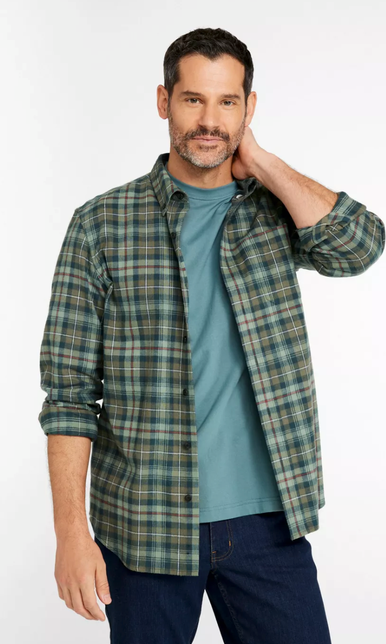 LL Bean Men's Scotch Plaid Flannel Shirt