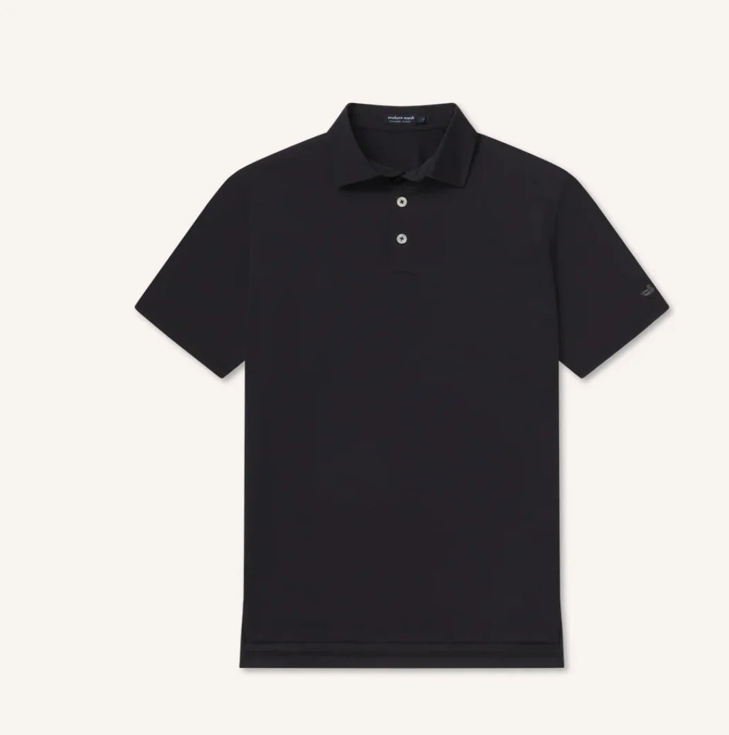 Southern Marsh Men Santa Clara Performance Polo Shirt- Black