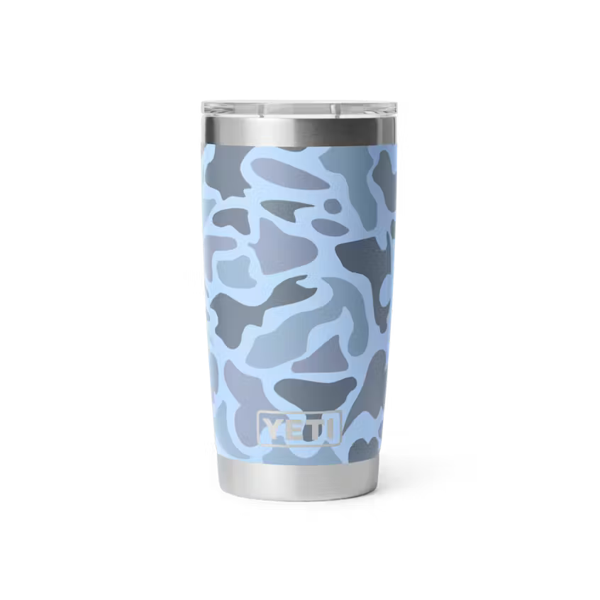 Yeti Drinkware Rambler 20oz Camo Tumbler Outdoor-Blue Camo