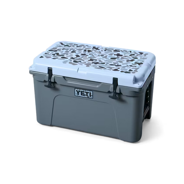 Yeti Tundra 45 Heavy Duty Outdoor Hard Cooler-Beige-Blue and Camo